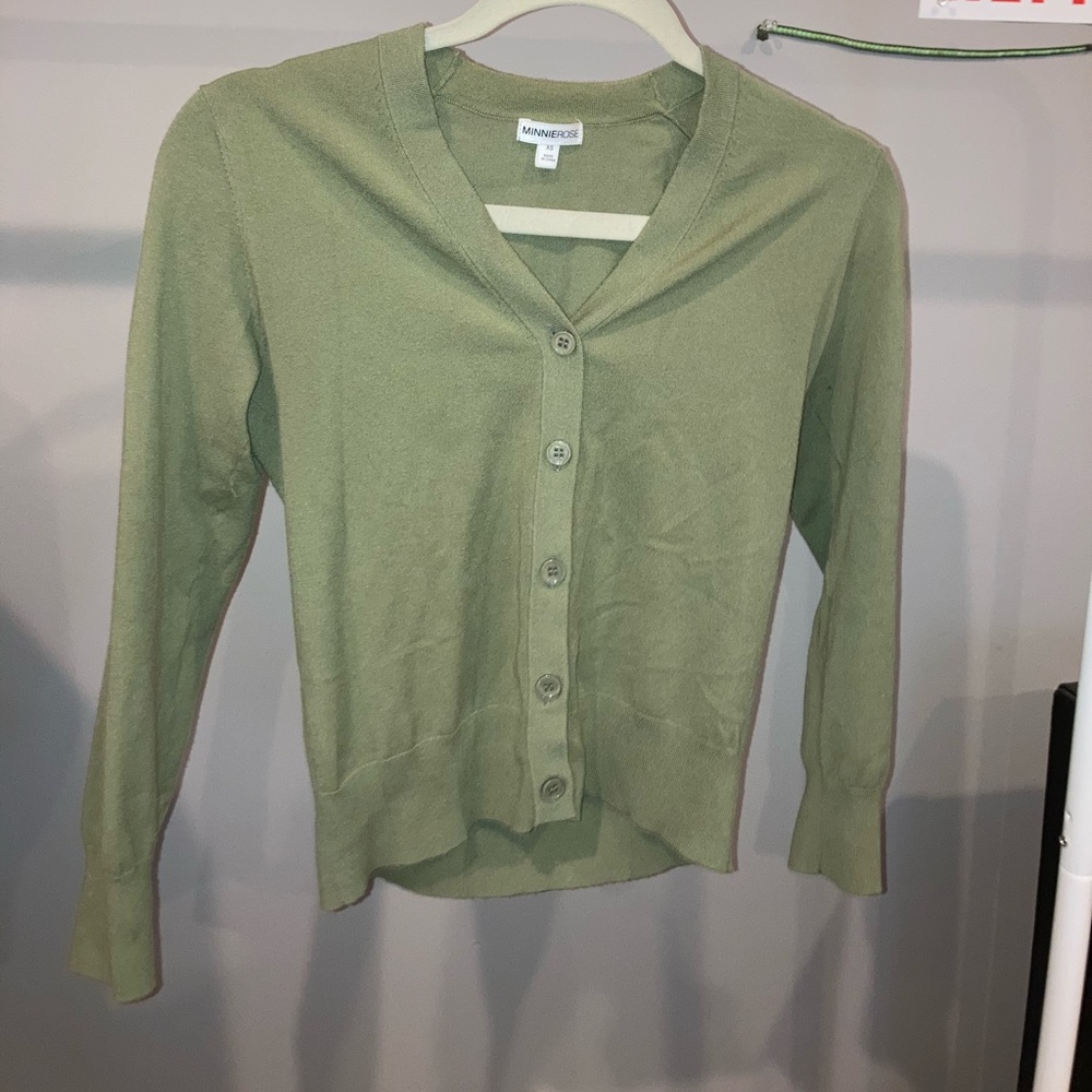 Minnie Rose Cashmere Cropped Vneck Cardigan